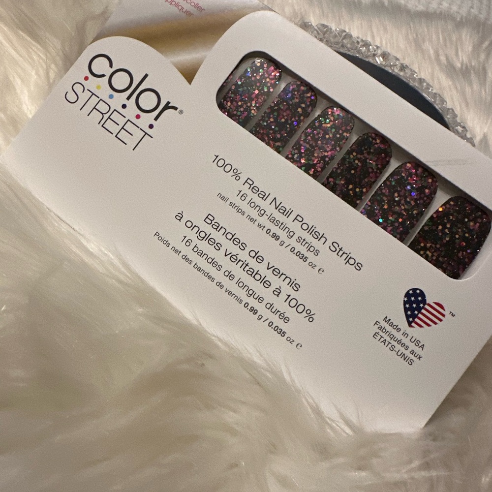 Color Street Fiesta & Siesta- Black with Multicolor Glitter Press-On Nails - Picture 5 of 17